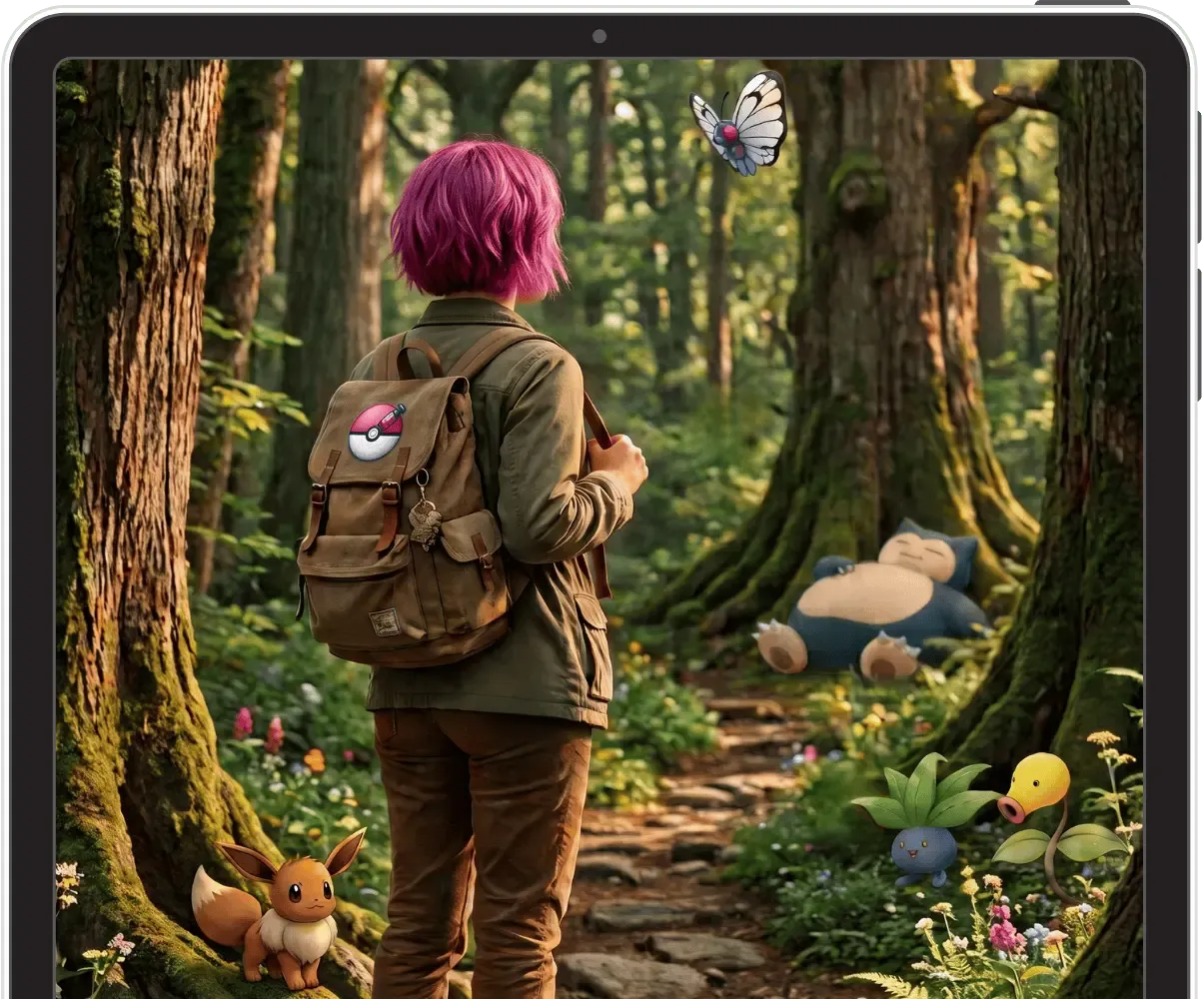 Pokémon GO running on an Android tablet
